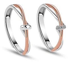 ANAZOZ Trauringe Paar Silber 925, Hochzeitringe Paar Verlobungsringe Offen Verstellbar Zweifarbiger Unendlichkeit Ring mit Zirkonia