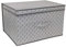 The Magic Toy Shop Large Foldable Storage Box with Lid – Geometric Design – Collapsible & Decorative Organiser for Clothes, Bedding, Toys, and More – Home & Office Storage 50x30x40cm