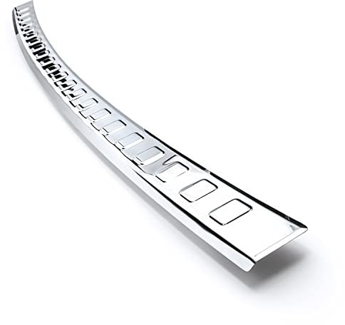 teileplus24 L730 Ladekantenschutz V2A Edelstahl kompatibel mit Mitsubishi Eclipse Cross FL 2021- Abkantung, Farbe:Silber glänzend