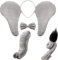 4 Stück Kinder Elefant Kostüm Accessoires Set Grau Elefant Haarreif Elefant Ohren Nase Schwanz und Fliege für Kinder Erwachsene Halloween Verkleidung Party