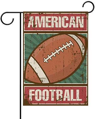 Bandera de interior vintage de fútbol americano para patio, bandera de jardín de colores vivos, bandera duradera al aire libre para fiesta, dormitorio, Navidad, 32 x 48 cm