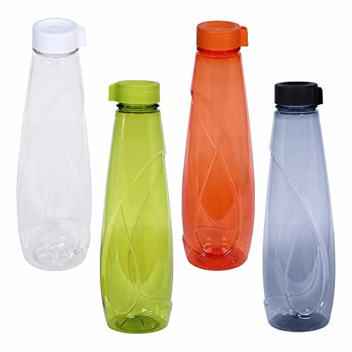 M1SS Set of 6-950ml Plastic Water Bottles Juice Bottles with Screw Lid Leakproof Smoothie Reusable Refrigerator Safe BPA Free Storage Container Home School Sports Gym, multipurpose
