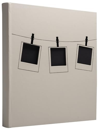 Exacompta - Ref. 16523E - Fotoalbum Buch Instants beige - 300 Fotos - 60 schwarze Seiten - Format 29 x 32 cm - Einband mit PU-Effektpapier und schwarzer Glanzmarkierung