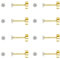 LOLIAS 2MM Petites Boucles d'oreilles Or 14 Carats pour Femmes Hommes Percing au Oreille Acier Inoxydable Boucles d'oreilles Hypoallergéniques Clou d'oreilles Zirconium Cartilage Percing 20G