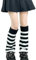 Golden Apple Gestrickte Beinstulpen Gyaru Gothic Punk Kniestrümpfe Sport Yoga Thermo Legwarmers Stiefel Stulpe Wärmer für Frauen Mädchen, schwarz-weiß, 6.75