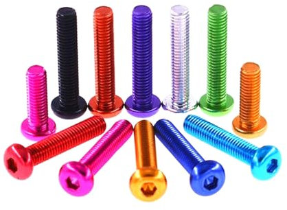 5 pezzi M5 M6 in lega di alluminio con esagono incassato viti a testa tonda bulloni colorati viti a brugola, Oro, M5x12mm
