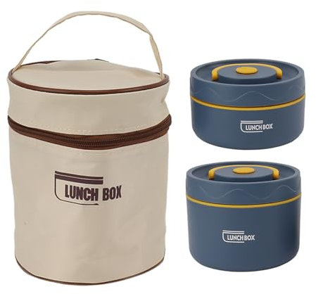 Box Adult Lunch Box Set, Portable Multi-Layered Insulated Lunch Containers with Thermal Bag, Stackable Stainless Steel Leakproof Thermal Food Containers for Adults Men