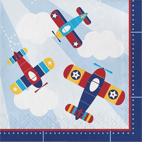 CONVER PARTY, LIL AIRPLANE Papierservietten, Partyartikel, Partys, Feiern und Kindergeburtstage, 20 Stück, 33 cm