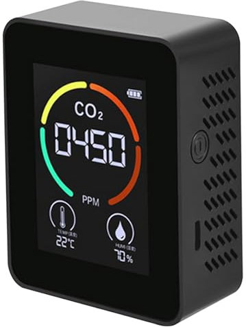 Détecteur de CO2, 3 en 1 détecteur de dioxyde de Carbone, Moniteur de CO2 intérieur avec rétro-éclair