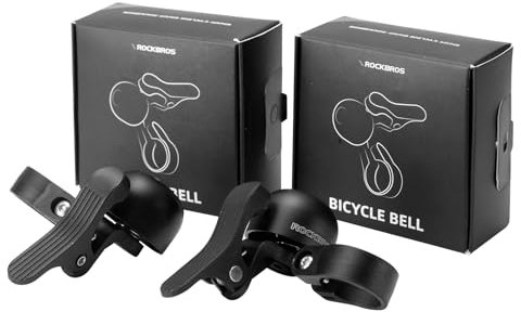 ROCKBROS Fahrradklingel aus Kupferlegierung, langlebige Fahrradklingel mit klarem und langem Klang, Fahrradklingel für Lenker, Erwachsene, mehr als 100 dB, 2 Stück, links + rechts