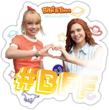 Spreadshirt Bibi & Tina Einfach Anders BFF Beste Freunde Sticker Aufkleber, 10 x 10 cm, Weiß glänzend