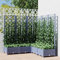 Cosisti Jardinière avec Treillis Bac avec Treillis bac à Fleurs jardinière sur Pied Lit Surélevé Pot à Plantes Boîte à Fleurs Jardin PP -Gris foncé-120 x 120 x 121.5 cm