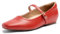 Cusolemore Mary Jane Flache Schuhe für Frauen mit Bogen Unterstützung und versteckten Keilabsatz, Damen Ballett Flats Rot Size 39