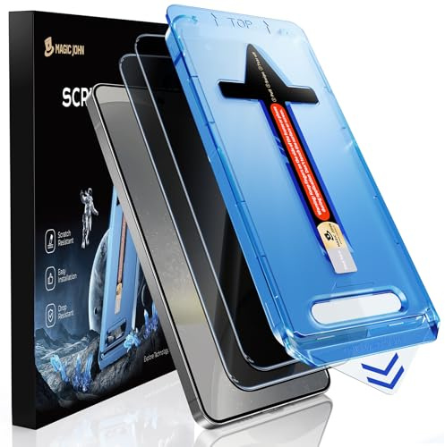 MAGIC JOHN 2 Stück für Samsung Galaxy S24 für Sichtschutzfolie (6,2 Zoll), 28-Grad-schutzwinkel-Einfaches, Auto-Dust-Eliminierung, 9H, Bläschenfrei, Einfache Installation