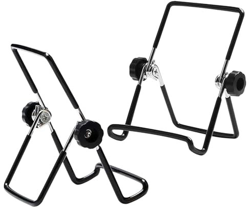 Jadin Buchständer, Buchhalter, 2Pcs Klappbarer Buchständer zum Lesen, Metall Buchständer, Buchhalter, Multifunktionaler Leseständer, Verstellbarer Metall Dokumentenhalter für Zuhause, 18x14cm, Schwarz