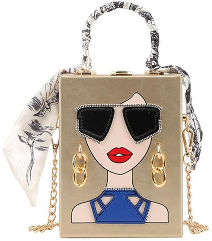 Daisy House Neuheit personalisierte Frauen 3D Damen Gesicht PU Leder Top Griff Satchel Handtaschen Einkaufstasche