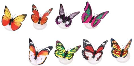 OSALADI Leuchtende Schmetterlinge Wandaufkleber 8 Stück Led Nachtlicht Farbwechsel Selbstklebend Für Kinderzimmer Schlafzimmer Dekoration