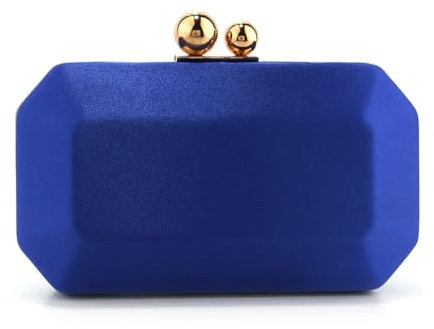 YUEZHAN Abendtasche Damen Clutch Satin Frauen Abend Taschen Goldene Metall Glitzer Clutch Flap Design Elegantes Party-Hochzeits-Mädchen-Kleid Handtaschen Mit Geldbörse Ym7658Blue