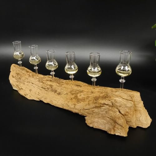 GTK Geweihe & Trophäen Krumholz Schnapsanbieter 6 Gläser mit Stiel auf Wurzel Steckglas Set Schnaps Geschenk Neu 27.60.1.24