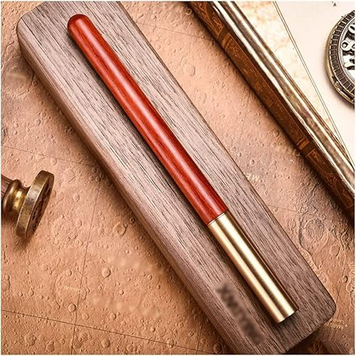 GddOGUK Stunning Fountain Pen Natural Wood Fountain Pen Rosewood Writing Pen Iridium Nib Calligraphy Pen Gents Ladies Signing Pen Gift Box Eye-catching