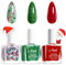 3PCS Weihnachten Nagellack Set - Langanhaltender Nagellack Kit Glitzer Puder Grün Rot - Schnelltrocknend Nagellack Ungiftig Auf Wasserbasis - kein UV-Nagellack Geschenk für Frauen (Green Red Shimmer)