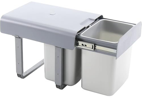 EKOTECH Einbau-Abfallsammler Ekko 40 1 x 16/2 x 8 Liter Kunststoff Grau