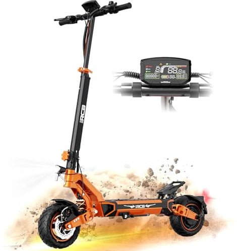 RCB D7 PRO Elektroroller, E-Scooter mit Straßenzulassung (ABE), 120-140KM Reichweite, 27Ah Batterie, 500W Motor, 10 Zoll Flatproof-Reifen, APP-Steuerung, Doppelter Stoßdämpfung & Brems, Faltbar
