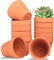 Kinfezlon Lot de 12 Pots en Terre Cuite de 7 x 6 cm, Petits Pots en Argile avec Trou de Drainage, Pot en Terre Cuite, Pot en Argile Réutilisable pour Plantes pour la Maison et Le Bureau
