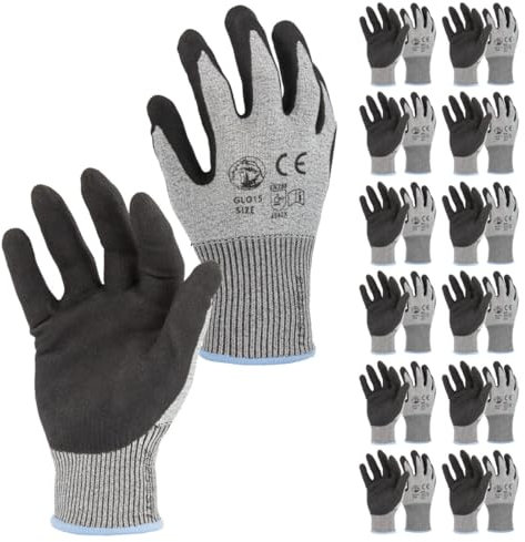 STI Guanti Anti Taglio antiscivolo palmo spalmato in nitrile touchscreen 11 XXL (Pacco da 12pz)