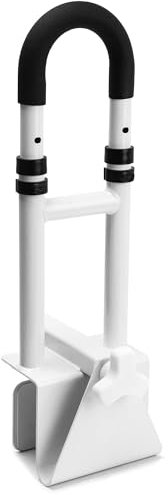 ITSOGOO Badewannen Einstiegshilfe Senioren,Haltegriff Badewanne Mit Verstellbarer Breite ≥9 cm,Belastbarkeit Bis 136 kg,Ein und Ausstiegshilfe,Schwarz Weiß