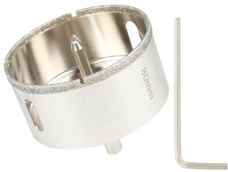 SUQIN Scie Cloche Diamantée 80 mm Avec Foret Guidage De Centrage,Scie Cloche Carrelage、Foret Trépan Diamant pour Carrelage Pour Percer Verre, Carrelage, Céramique, Marbre, Granit