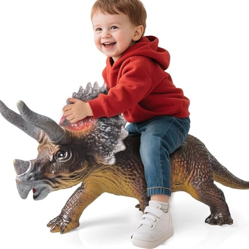 Gzsbaby Dinosaurs King Giant Triceratops Dinosaurier-Spielzeug, 81,3 cm, realistische, lebensechte Dinosaurier-Figur, Jumbo-Dino-Spielzeug für Kinder, Kleinkinder, 3–5, 5–7 Jahre, perfekte