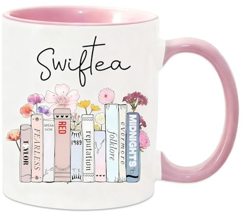 1 Stück Tasse Kaffeetasse mit Spruch Tasse Bücherregal Album Design Tasse Musik Fan Geschenk Personalisiert mit Namen Best of Album Geschenkidee Geschenk für Tochter