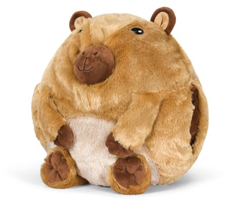 COZY NOXXIEZ Plush Animal Handwarmer Cushion – Soft Warm Pillow with Dual Hand Openings | Cute Cozy Plush Toy Cushion for Winter, Office, Bed & Sofa for Kids & Adults (Capybara)