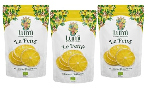 Fette disidratate di limone BIO Lumì - Confezione da 3 sacchetti da 20gr