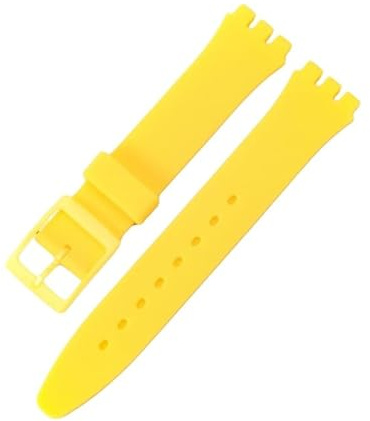 ROUHO Bande de Montre de Rechange Flexible en Caoutchouc, Bracelet Étanche Sportif Réglable en Silicone pour Swatch