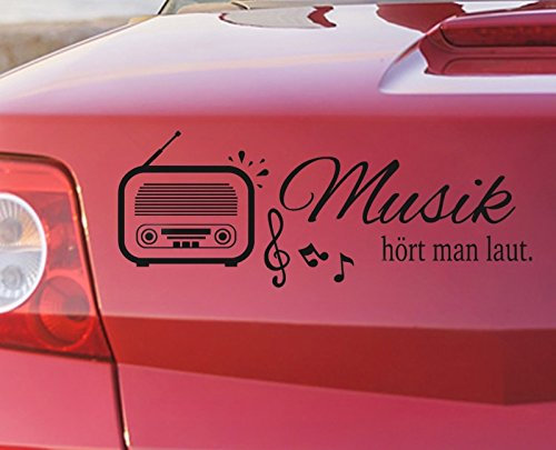 tjapalo® pka1 Autoaufkleber Musik Noten Aufkleber Auto Aufkleber Sprüche heckscheibenaufkleber Musik hört man laut (B21 x H8 cm, Gold)
