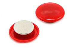 High Power Red Planning Office Magnets for Fridge, Whiteboard, Noticeboard, Filing Cabinet - 30mm dia x 11mm high - Pack of 6