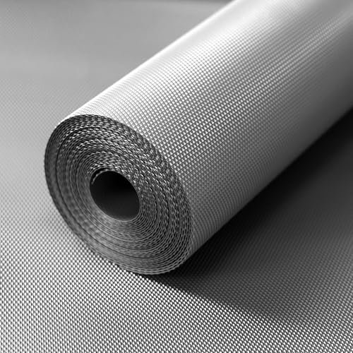 Hersvin Schubladenmatte 60cmx500cm Schubladeneinlage Schrankpapier Eva Wasserfest Nicht Klebende Unterlage Teppich für Küchenschränke (Silbergrau Diamant)