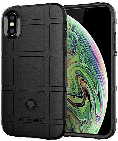 LABILUS iPhone Xs MAX Hülle, (Rugged Shield Series) TPU Thick Solid Rough Armor Tactical Protective Cover Case for iPhone Xs MAX (6.5 inch) - Dark Black