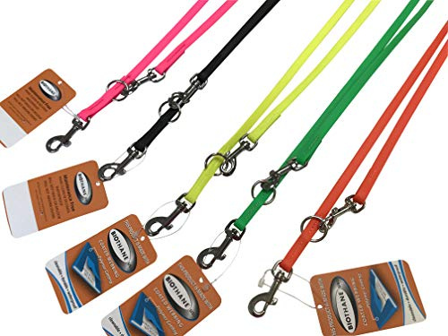 BioThane® verstellbare Führleine genäht, 2m/9mm, Neonorange