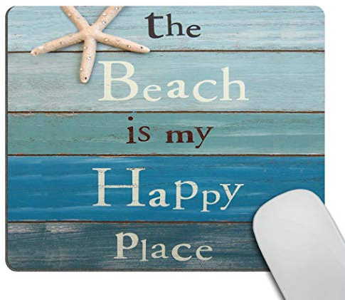Wasach Mouse Pad for PC,The Beach Is My Happy Place Personality Desings Gaming Mouse Mat 9.5x7.9 inches