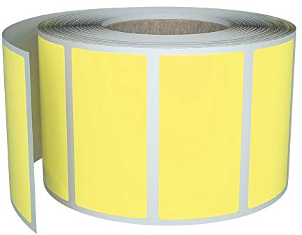 Royal Green Colored Labels Rectangle Sticker for Inventory and Labeling in Pastel Yellow 40mmx19mm (4cm x 2cm) - 500 Pack