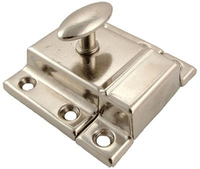 Cabinet Door Latch - Latch with Catch for Cabinet, Cupboard & Other Furniture (Nickel Plated)