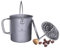 iBasingo 750ml Camping Topf Titan Becher Kaffee Tasse Outdoor Kochgeschirr mit French Press Gerät Filter & Wasserspeier Tragbar Ultraleicht Kochen Kit Multifunktions Reisebecher Ti3043D