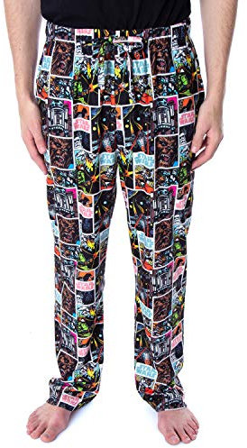 Star Wars Men's Comic Book Allover Pattern Adult Sleepwear Lounge Pajama Pants (Small)