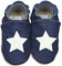 HOBEA-Germany Kitaschuhe Safestep, Kinderhausschuhe, Lederschuhe (blau Stern weiß, 24/25)
