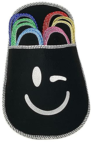 diMio Juego de zapatillas de casa para invitados – 6 pares de pantuflas de fieltro en colores y diferentes tamaños, fieltro de poliéster, ideal para el hogar, habitación de invitados