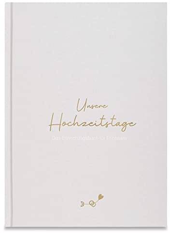 LEAF & GOLD® Hochzeitstag Tagebuch I Hochzeitsgeschenk I Buch zur Hochzeit I Geschenk für die Ehe I Hochzeitstag Geschenke I Valentinstag