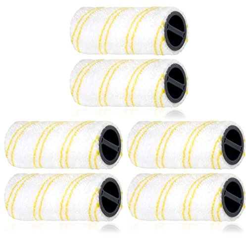SPARES2GO Roller Set Compatible with Karcher BR 30/1 EWM2 Cordless Scrubber Hard Floor Cleaner (Pack of 6)